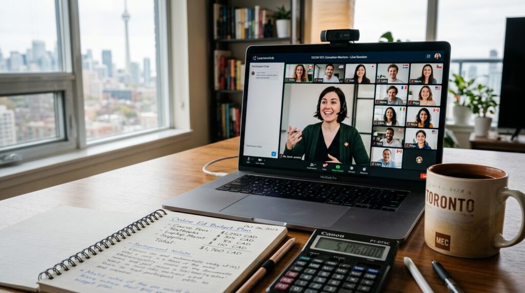 Clase en vivo por Zoom con profesora canadiense y presupuesto en dólares canadienses